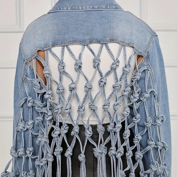Denim Tassel Jacket (2- MEDIUM LEFT IN STOCK) (WILL NOT RESTOCK) - Picture 1 of 4